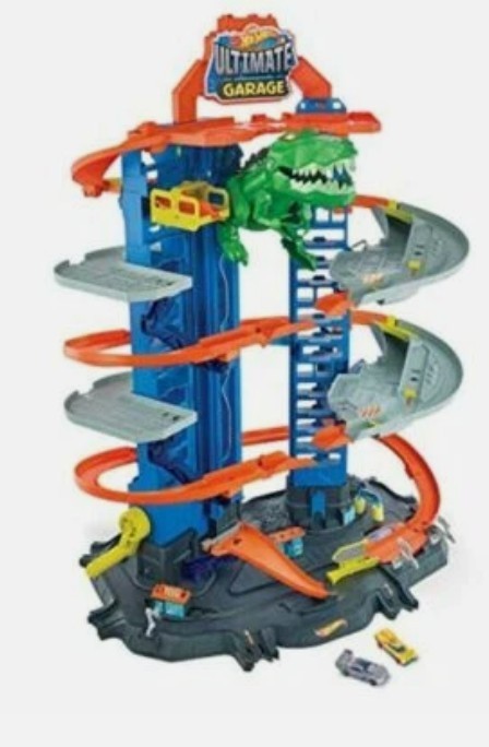 Hot Wheels Megacity Parkgarage Dinosaurier T Rex Angriff B-Ware