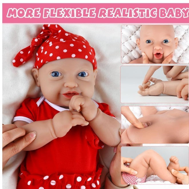 IVITA Silikon Reborn Baby Puppe Offener Mund Zwillinge Babypuppe Weiche 45cm