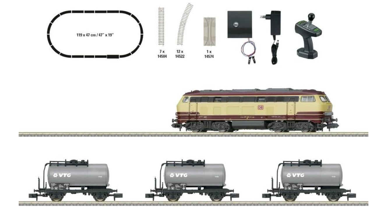 Minitrix 11160 - Digital-Startpackung Güterzug mit BR 217 DB Ep.VI - Spur N B-Wa