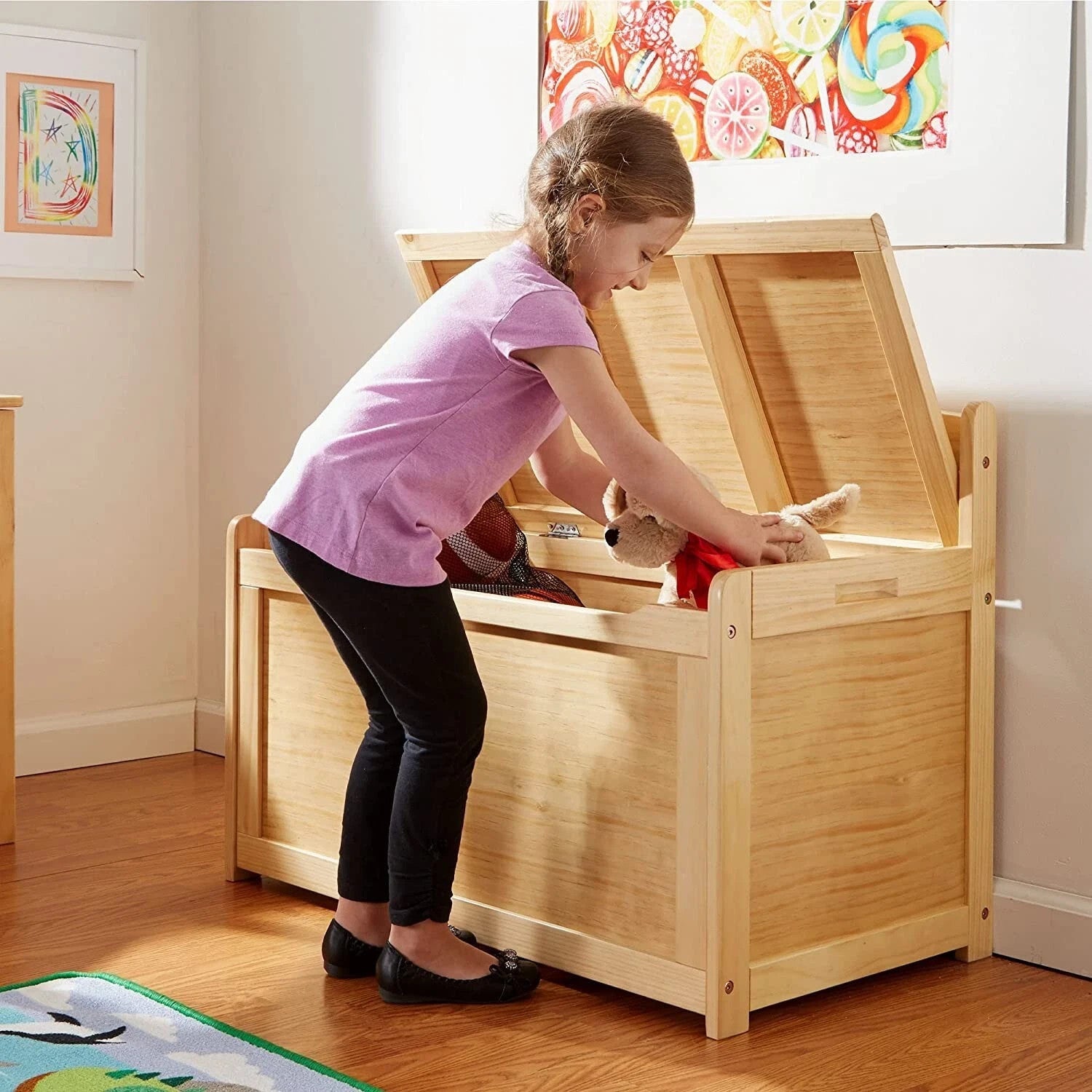 Melissa & Doug Spielzeugkiste aus Holz - honigfarben, blondfarben