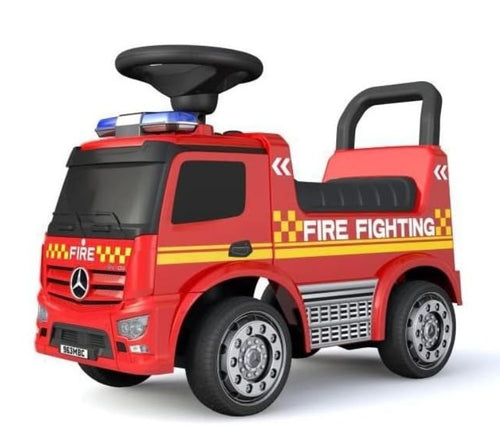 2 in 1 Mercedes Benz Rutschauto und Schiebeauto mit Stauraum, Kinder Feuerwehrau