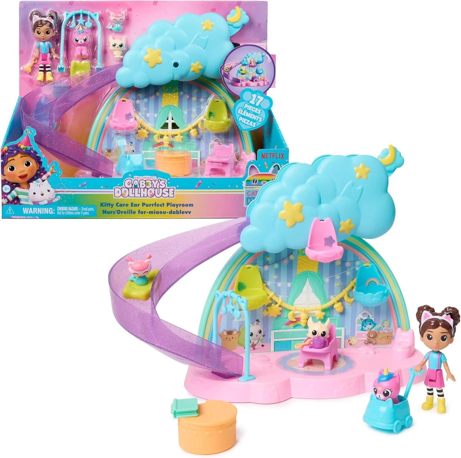 DREAMWORKS GABBY'S DOLLHOUSE - 17-Teiliges Kitty Care Spielset, Mit Gabby Figur 