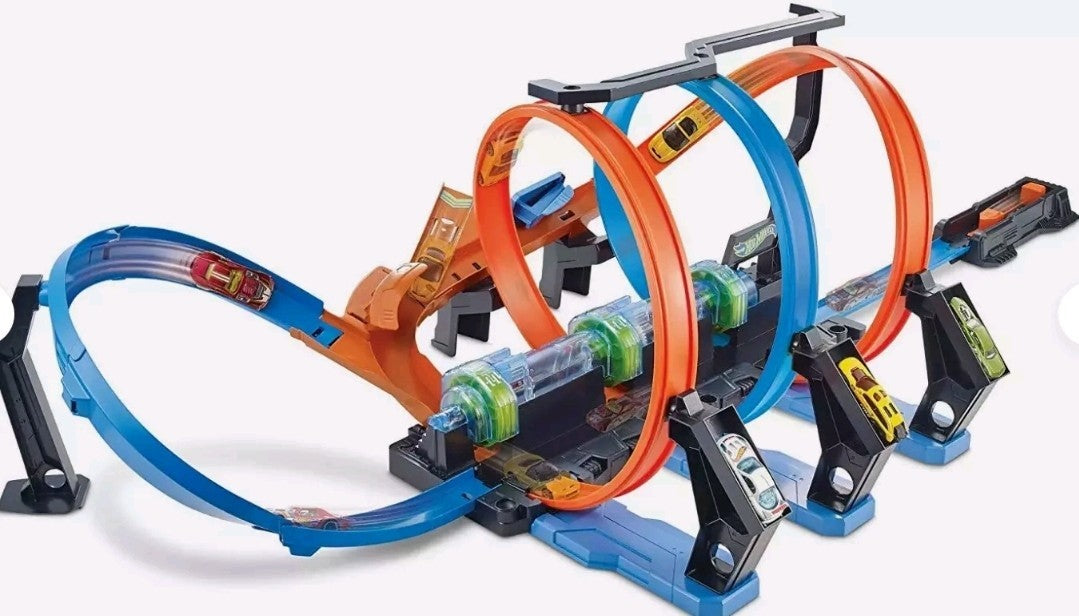 Hot Wheels FTB65 Action Korkenzieher Crash Trackset Auto-Rennbahn B-Ware