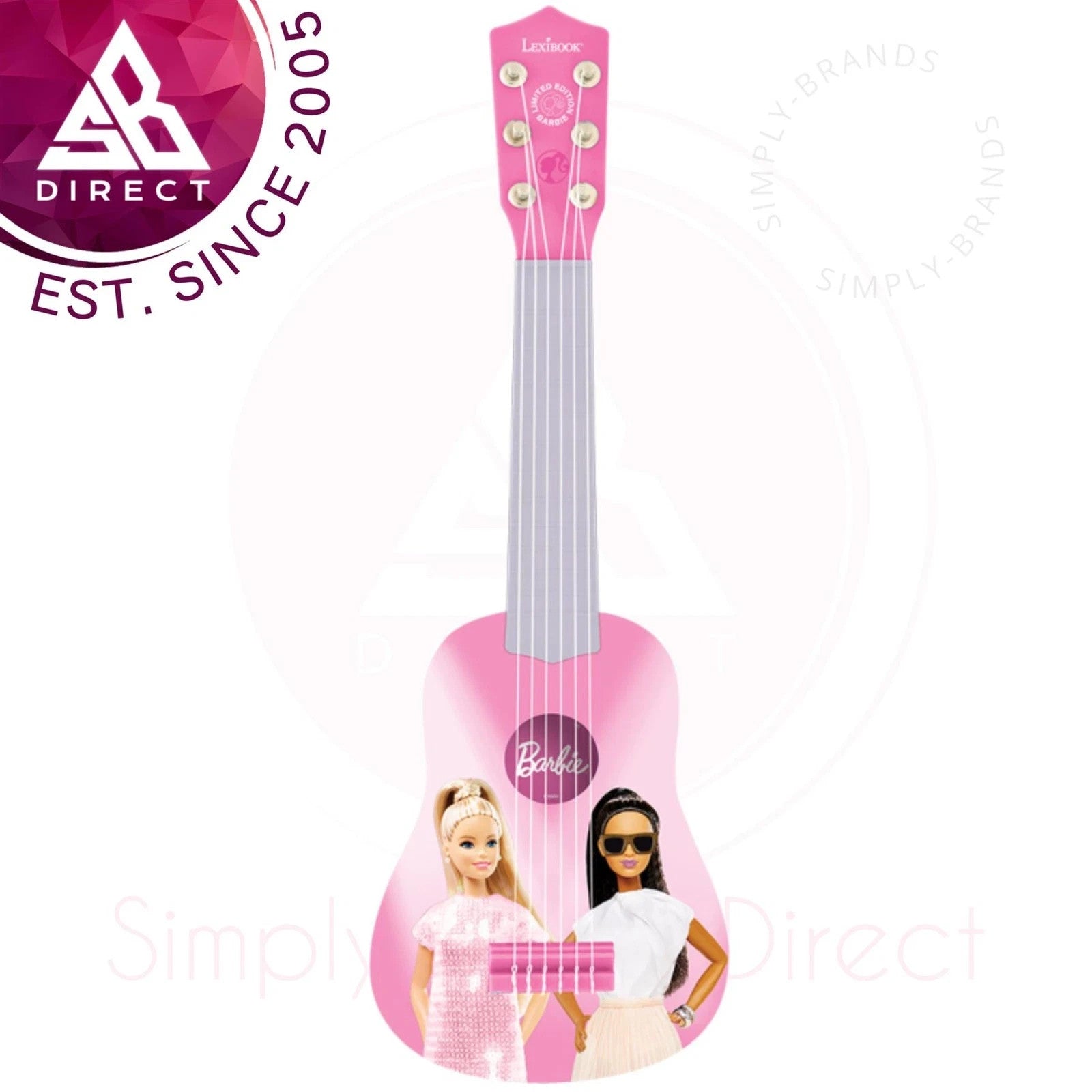 Lexibook, Barbie, Meine erste Gitarre für Kinder, 6 Nylonsaiten, 21“ lang, inklu
