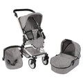 Bayer Chic 2000 Kombi Puppenwagen Fides 3 in 1 Kinderwagen Grau Zusammenklappbar