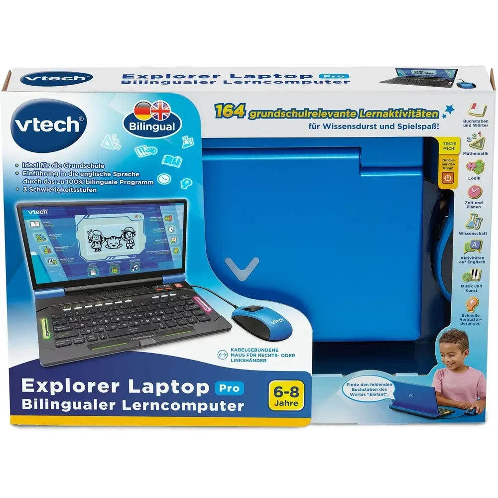 VTech Explorer Laptop Pro – Bilingualer Lerncomputer mit lehrreichen Spielen aus