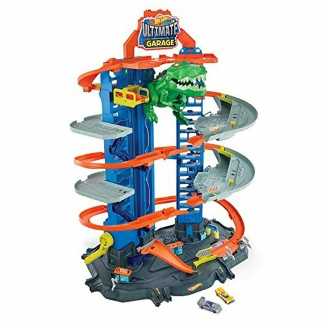 Hot Wheels Megacity Parkgarage Dinosaurier T Rex Angriff B-Ware